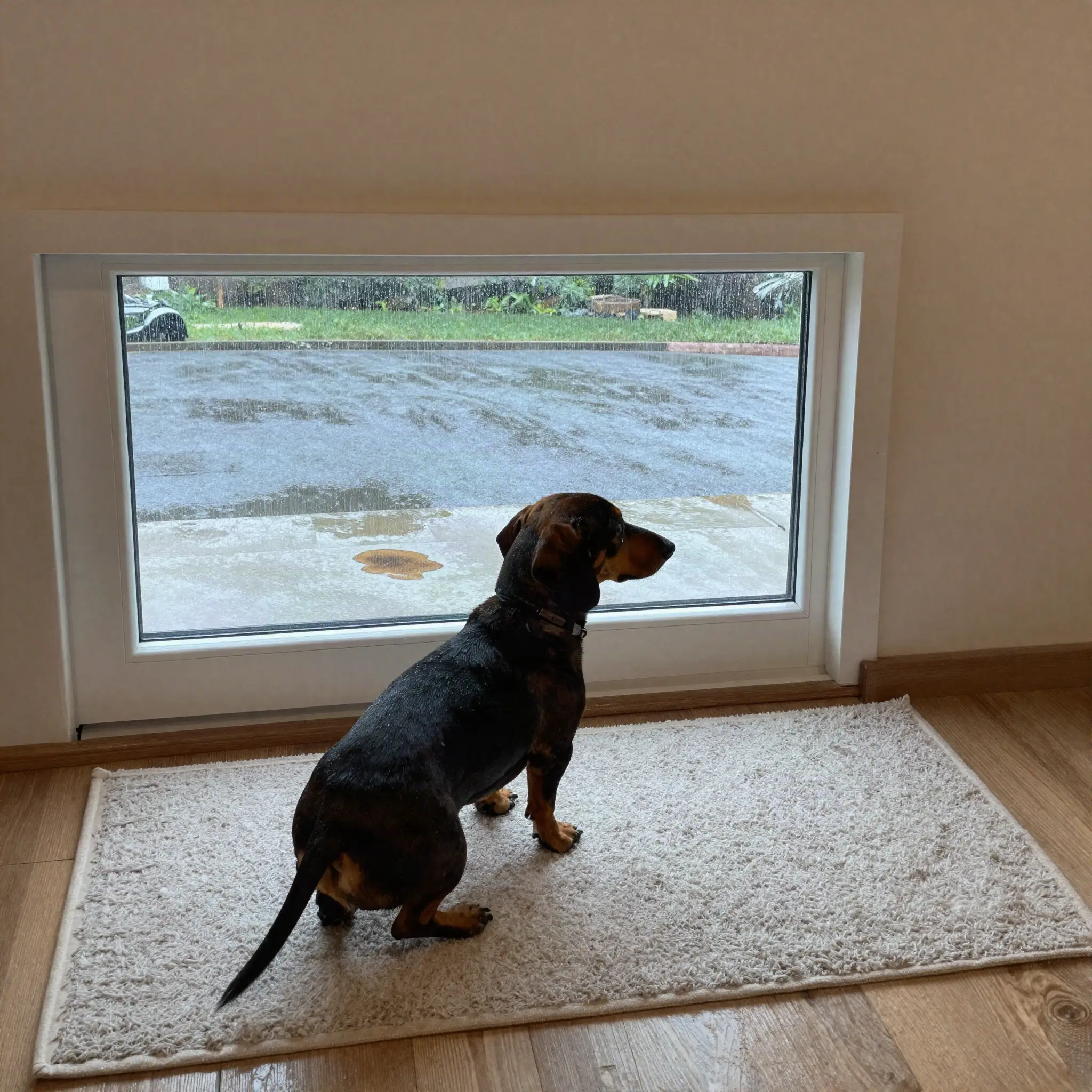 Hates the rain? Loves your rug?